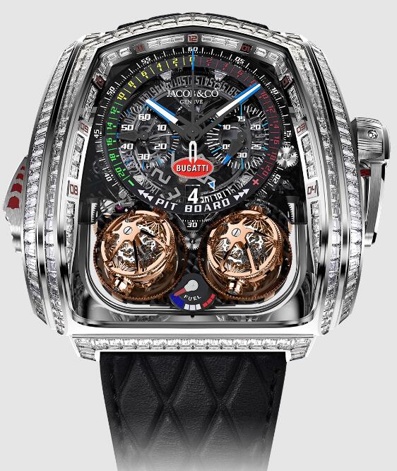 Review Jacob & Co TWIN TURBO FURIOUS BUGATTI BAGUETTE TT800.30.BD.UA.A Replica watch